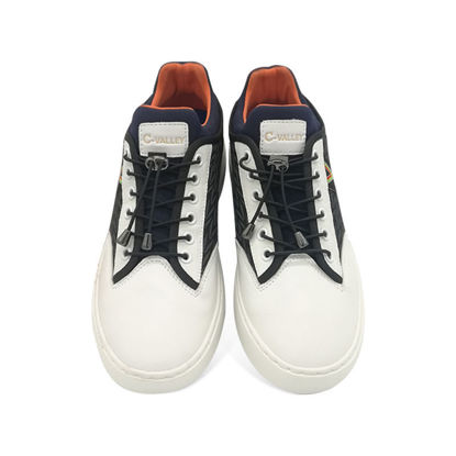Mens Casual All-Match Leather Mesh Shoes-White
